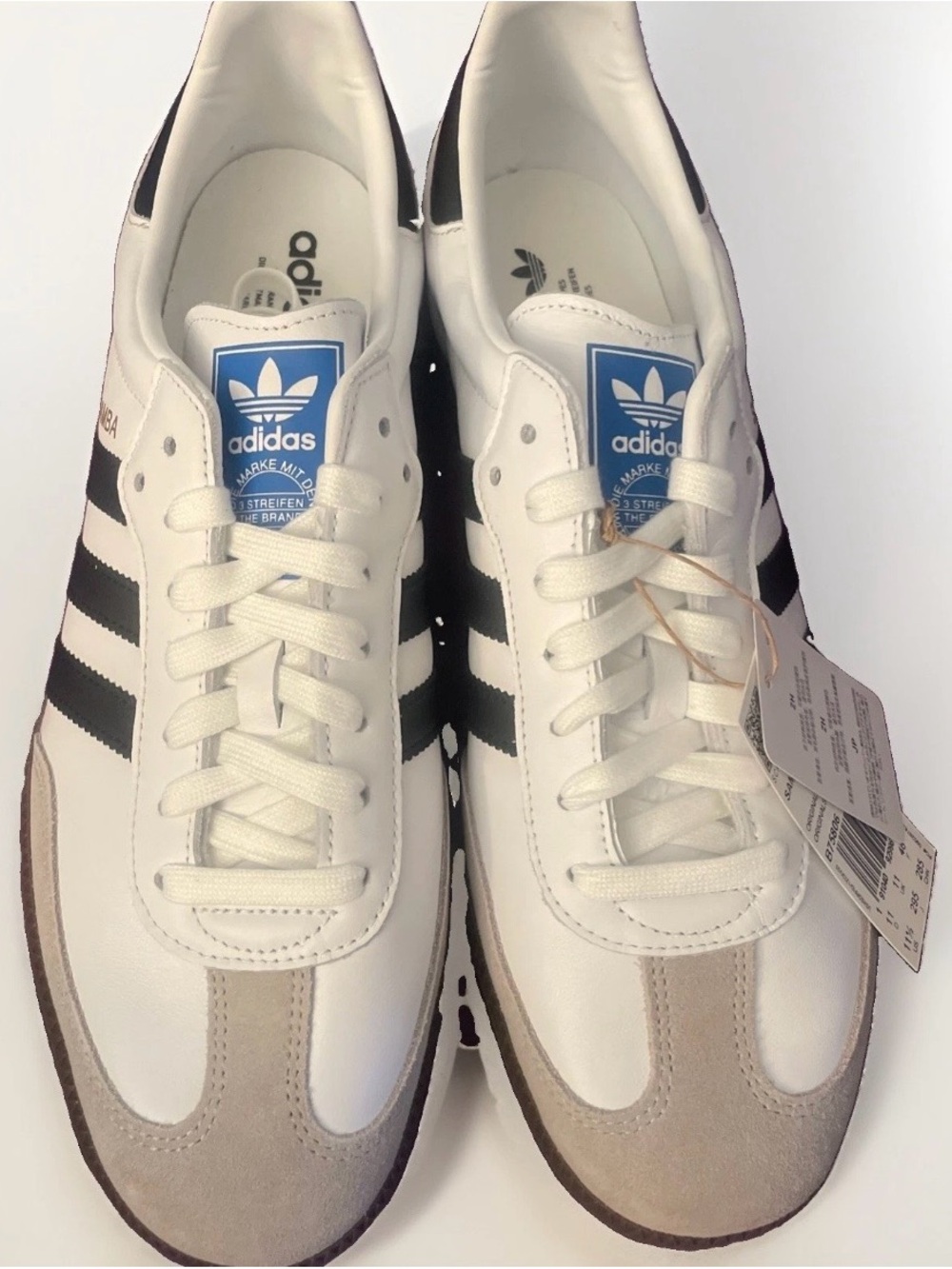 Adidas Samba OG Street Style Sneakers In Cloud White Men's Size 11.5 (B75806)